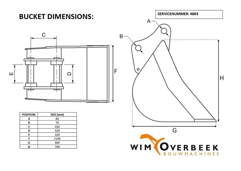 Liebherr 2,10 mtr - Bucket/Schaufel/Dichte bak - Ковш: фото 5 Liebherr 2,10 mtr - Bucket/Schaufel/Dichte bak - Ковш: фото 5