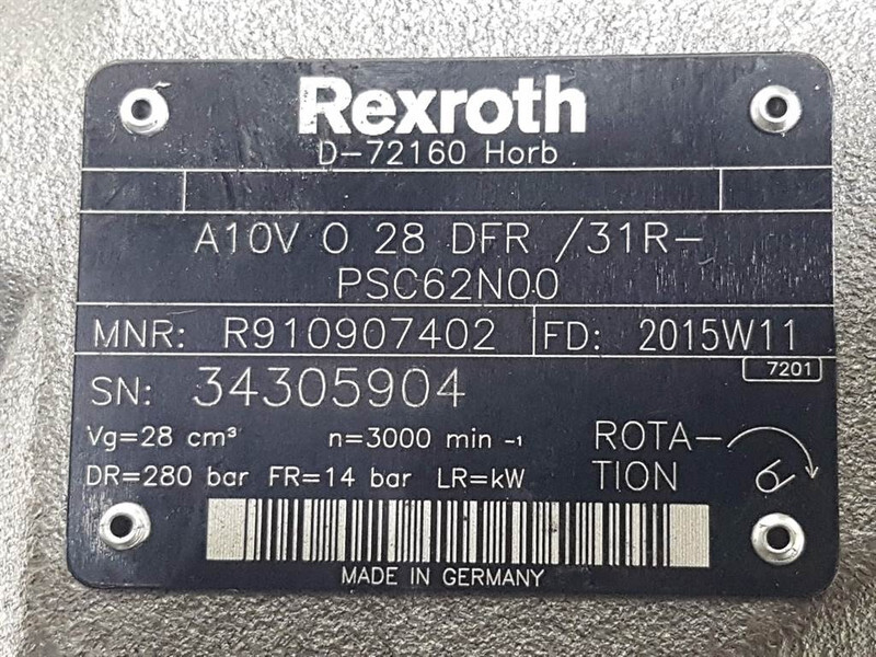 Rexroth A10VO28DFR/31R-R910907402-Load sensing pump - Гидравлика для Строительной техники: фото 4 Rexroth A10VO28DFR/31R-R910907402-Load sensing pump - Гидравлика для Строительной техники: фото 4