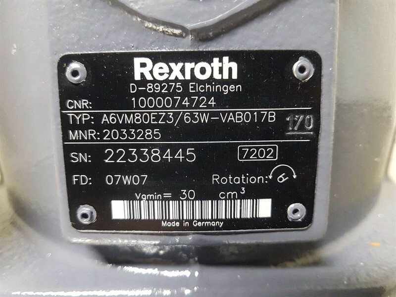 Новый Гидравлика для Строительной техники WACKER NEUSON 1000074724-Rexroth A6VM80-Drive motor/Fahrmotor: фото 7