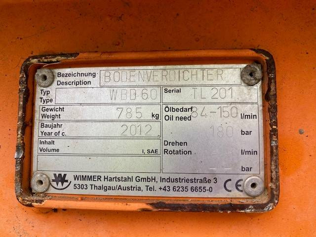 WIMMER WBD 60 Verdichterplatte MIETE / RENTAL (99002207) - Навесное оборудование для Строительной техники: фото 3 WIMMER WBD 60 Verdichterplatte MIETE / RENTAL (99002207) - Навесное оборудование для Строительной техники: фото 3