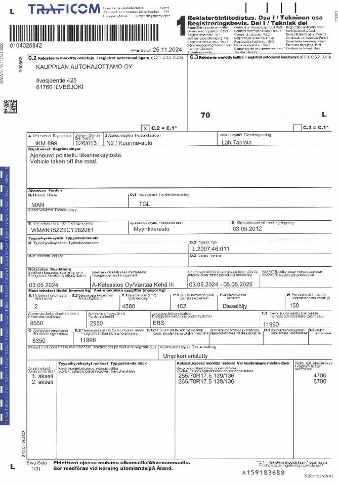 Грузовик с закрытым кузовом MAN TGL 12.220: фото 9