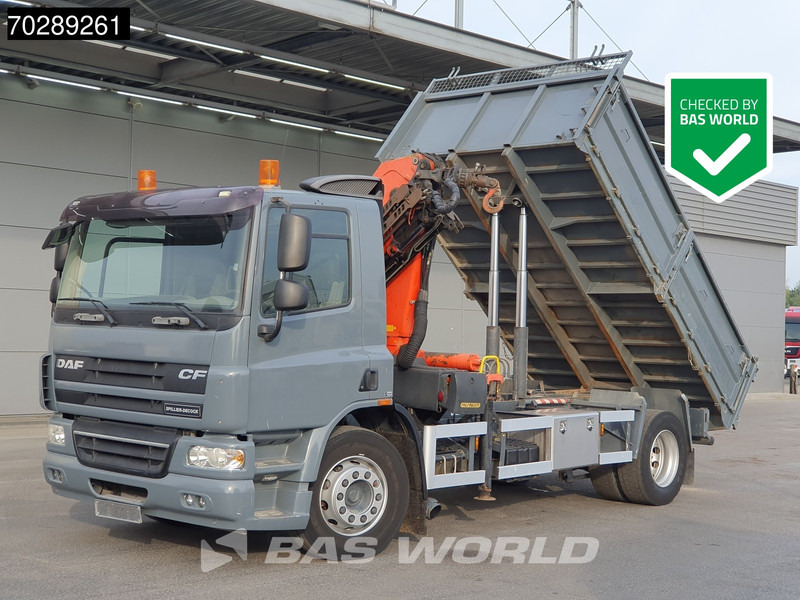 DAF CF75.250 FA75 4X2 Palfinger PK11000 Crane 8m3 tipper Manual Euro 4 - Самосвал, Автоманипулятор: фото 1 DAF CF75.250 FA75 4X2 Palfinger PK11000 Crane 8m3 tipper Manual Euro 4 - Самосвал, Автоманипулятор: фото 1
