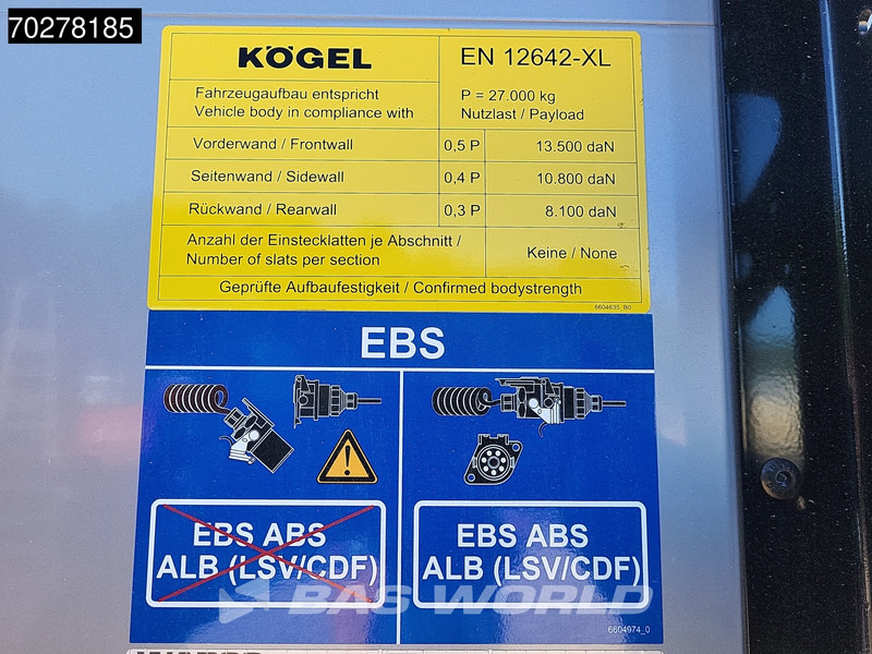 Новый Тентованный полуприцеп Kögel S24-1 MEGA Hefdak Schuifdak Liftas: фото 19