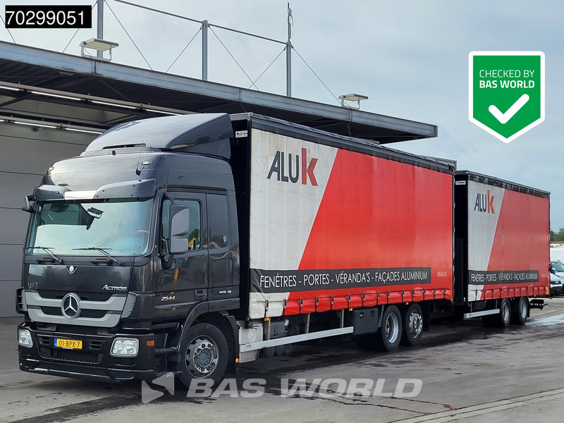 Тентованный грузовик Mercedes-Benz Actros 2544 6X2 NL-Combi Siding roof Lift-Axle Forklift preparation Automatic Euro 5: фото 1