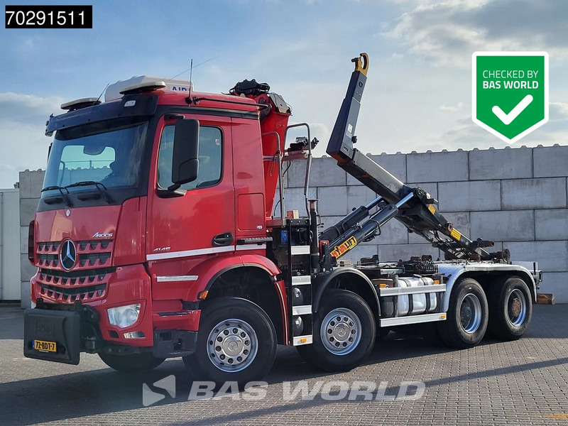 Mercedes-Benz Arocs 4145 8X4 NL-Truck HMF RCL 5300 Crane Hyva 26-51-S Hooklift Steelsuspension Big-Axle Automatic Euro 6 - Крюковой мультилифт, Автоманипулятор: фото 1 Mercedes-Benz Arocs 4145 8X4 NL-Truck HMF RCL 5300 Crane Hyva 26-51-S Hooklift Steelsuspension Big-Axle Automatic Euro 6 - Крюковой мультилифт, Автоманипулятор: фото 1