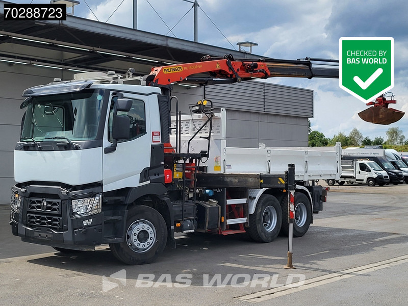 Самосвал, Автоманипулятор Renault C 380 6X4 Palfinger PK18002-EH-B Crane Kran 8m3 Tipper Big-Axle Euro 6: фото 1