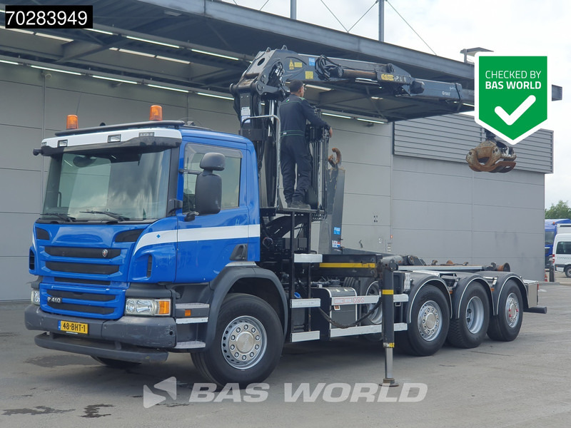 Scania P410 8X2 NL-Truck Palfinger Q150Z Crane 30T VDL hooklift Lift-Lenkachse Euro 6 - Крюковой мультилифт, Автоманипулятор: фото 1 Scania P410 8X2 NL-Truck Palfinger Q150Z Crane 30T VDL hooklift Lift-Lenkachse Euro 6 - Крюковой мультилифт, Автоманипулятор: фото 1