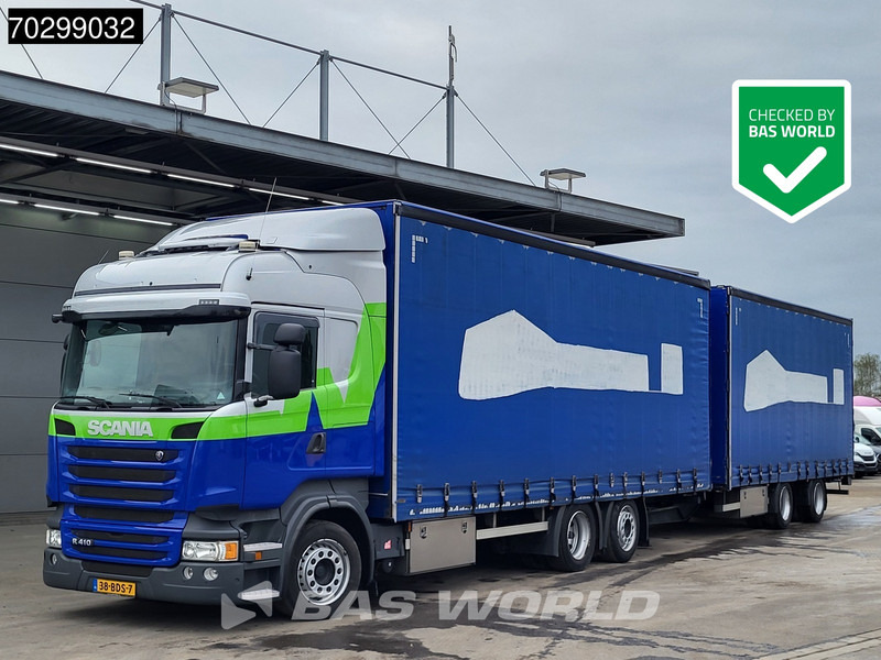 Scania R410 R 6X2 NL-Combi Curtainsides Lift+steering axle Automatic Euro 6 - Тентованный грузовик: фото 1 Scania R410 R 6X2 NL-Combi Curtainsides Lift+steering axle Automatic Euro 6 - Тентованный грузовик: фото 1