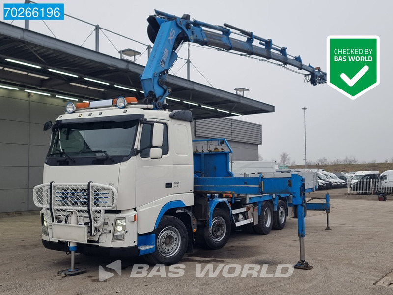 Грузовик бортовой/ Платформа, Автоманипулятор Volvo FH 520 8X2 Hiab 477 E-6XS + Jib 100X-5 Retarder Crane Kran Euro 5: фото 1