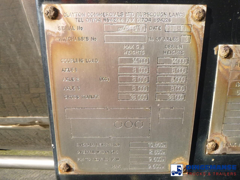 Полуприцеп-цистерна Clayton Food tank inox 30 m3 / 1 comp: фото 15