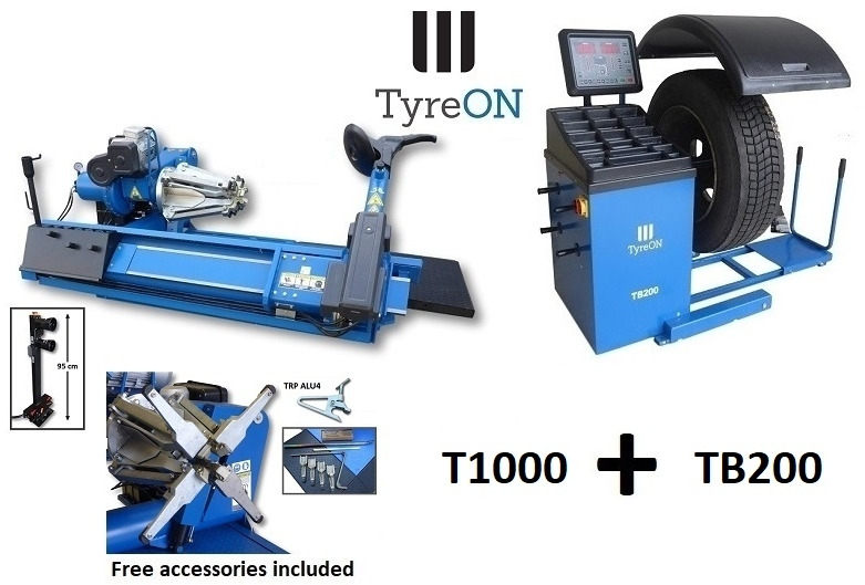 T1000 2-speed 56 Inch truck tyre changer + truck / bus / car wheel balancer 200 kg wheel lift TB200 - Оборудование для гаражей/ Мастерских: фото 1 T1000 2-speed 56 Inch truck tyre changer + truck / bus / car wheel balancer 200 kg wheel lift TB200 - Оборудование для гаражей/ Мастерских: фото 1