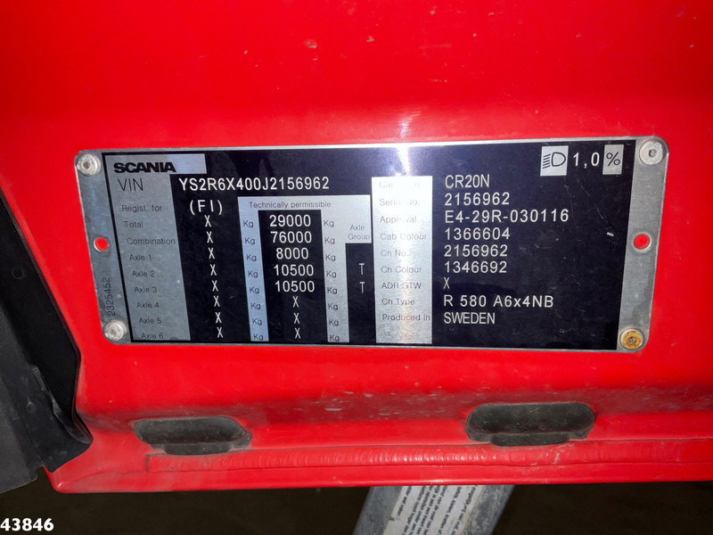 Тягач Scania R 580 V8 6x4 Euro 6 Retarder: фото 20