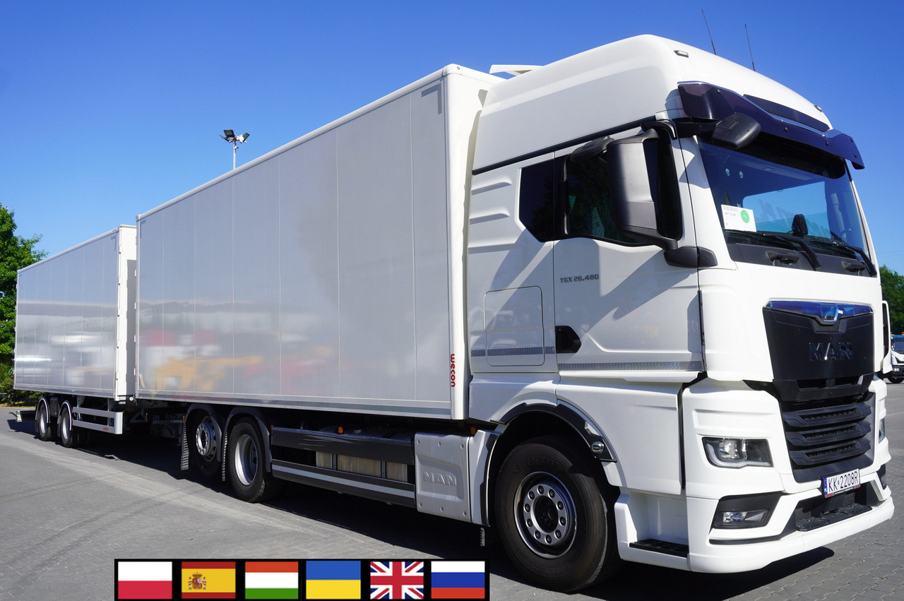 MAN TGX 26.480 6×2-2 LL CH NEW / 19 EPAL box / New Wecon walkthrough box trailer 19 EPAL / 2025.06 !!! - Грузовик с закрытым кузовом: фото 1 MAN TGX 26.480 6×2-2 LL CH NEW / 19 EPAL box / New Wecon walkthrough box trailer 19 EPAL / 2025.06 !!! - Грузовик с закрытым кузовом: фото 1