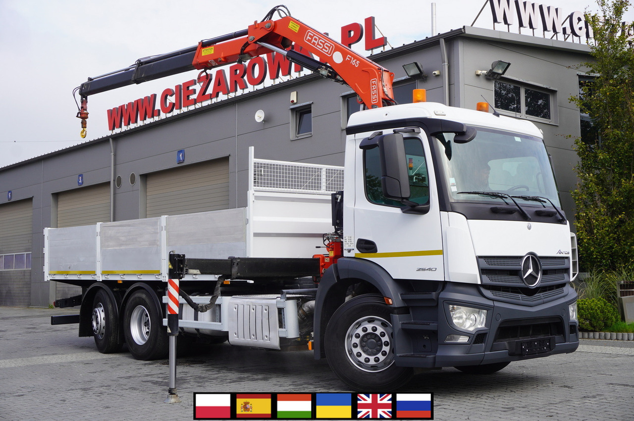 MERCEDES-BENZ Antos 2540 / Flatbed 15 EPAL / Fassi F165 / 6.1 t / 8 m reach / remote control / rotator / 1600 MTH / steered axle - Грузовик бортовой/ Платформа, Автоманипулятор: фото 1 MERCEDES-BENZ Antos 2540 / Flatbed 15 EPAL / Fassi F165 / 6.1 t / 8 m reach / remote control / rotator / 1600 MTH / steered axle - Грузовик бортовой/ Платформа, Автоманипулятор: фото 1