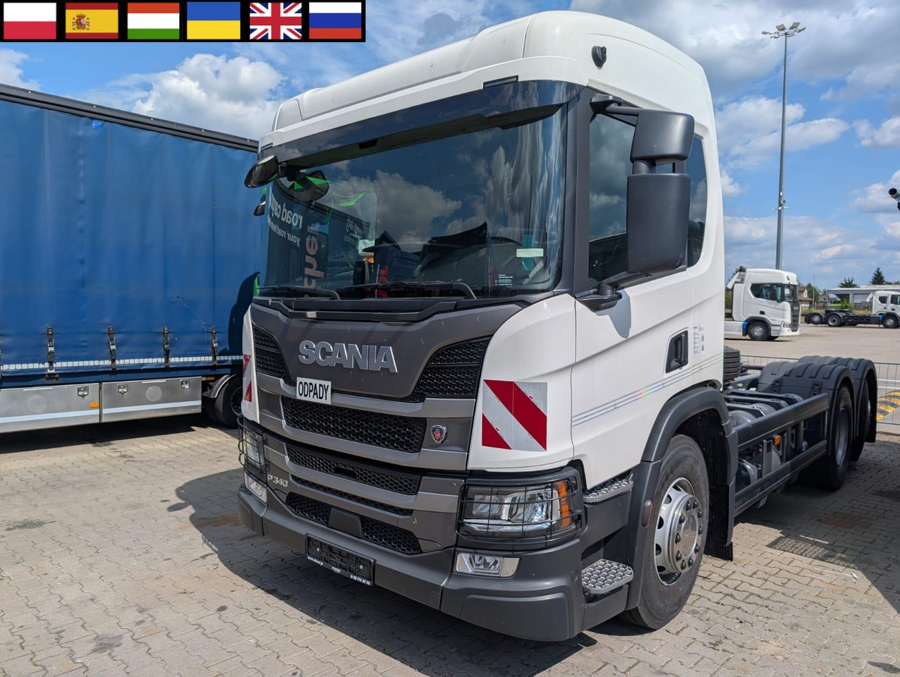 SCANIA P 340 B6x2*4NA / chassis frame / steering axle / CNG / large cab / 8 units - Грузовик-шасси: фото 1 SCANIA P 340 B6x2*4NA / chassis frame / steering axle / CNG / large cab / 8 units - Грузовик-шасси: фото 1