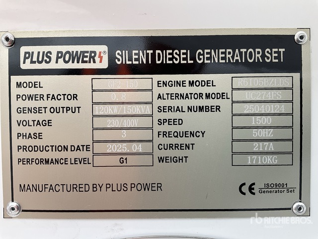 2025 Plus Power GF2-150 150 kVA (Unused) Generator Set - Электрогенератор: фото 1 2025 Plus Power GF2-150 150 kVA (Unused) Generator Set - Электрогенератор: фото 1