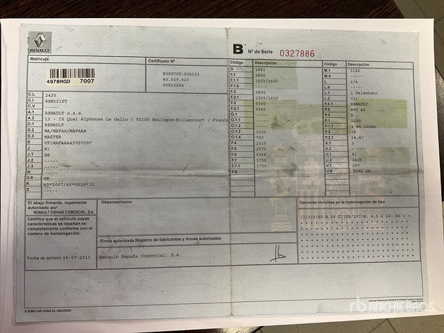 2011 Renault Master DCI100 Cargo Van - Фургон: фото 2 2011 Renault Master DCI100 Cargo Van - Фургон: фото 2