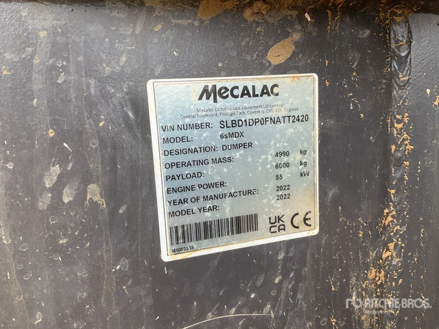 2022 Mecalac 6SMDX 6 ton 4x4 Swivel Dumper - Внедорожный самосвал: фото 3 2022 Mecalac 6SMDX 6 ton 4x4 Swivel Dumper - Внедорожный самосвал: фото 3