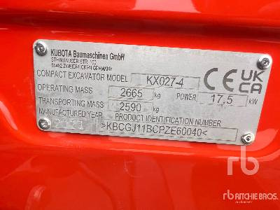 Мини-экскаватор KUBOTA KX027-4 Mini Pelle: фото 7