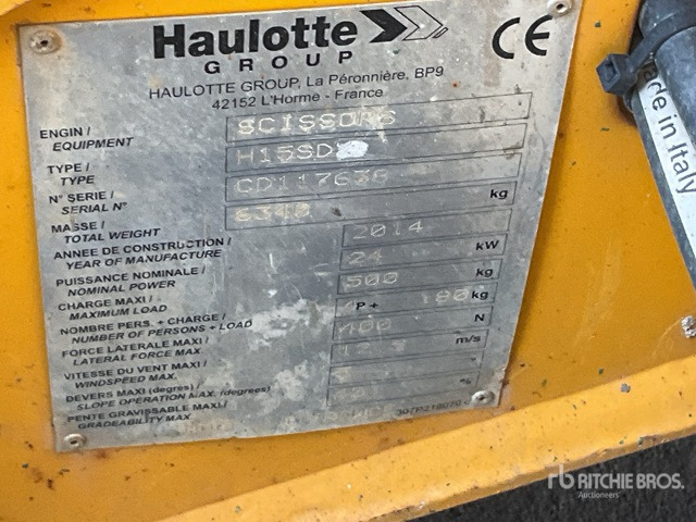 2014 Haulotte H15SDX 4x4 Diesel Scissor Lift - Ножничный подъемник: фото 3 2014 Haulotte H15SDX 4x4 Diesel Scissor Lift - Ножничный подъемник: фото 3