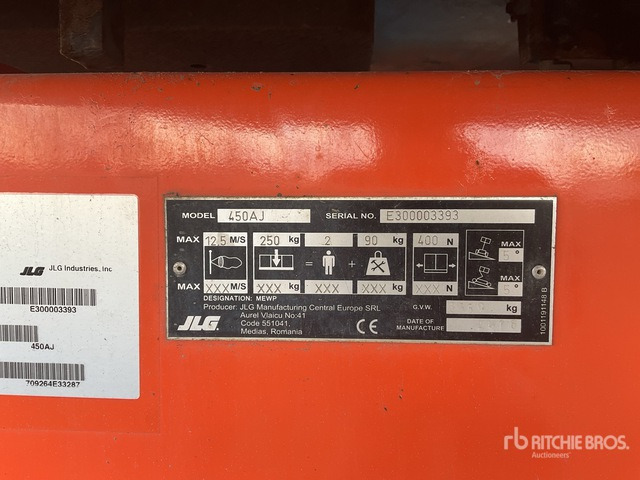 2016 JLG 450AJ 4WD Diesel Articulating Boom Lift - Коленчатый подъемник: фото 2 2016 JLG 450AJ 4WD Diesel Articulating Boom Lift - Коленчатый подъемник: фото 2