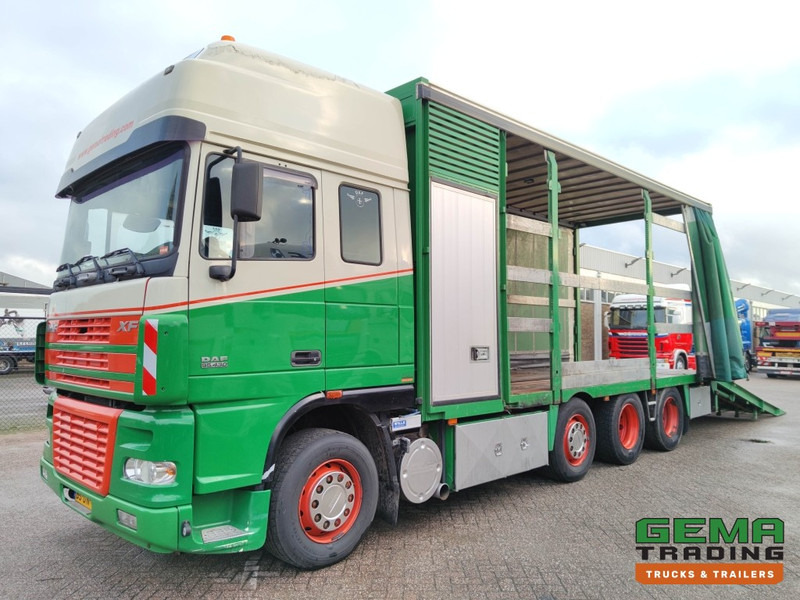 DAF FAK XF95.430 8x2 Super SuperSpaceCab Euro3 - CurtainSider 7.31m + Ramp 16T - MachineTransporter - 6 Persons (V558) - Автовоз: фото 1 DAF FAK XF95.430 8x2 Super SuperSpaceCab Euro3 - CurtainSider 7.31m + Ramp 16T - MachineTransporter - 6 Persons (V558) - Автовоз: фото 1