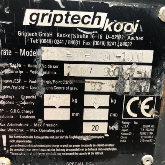Вилы для Погрузочно-разгрузочной техники Griptech Kooi Reach forks: фото 6