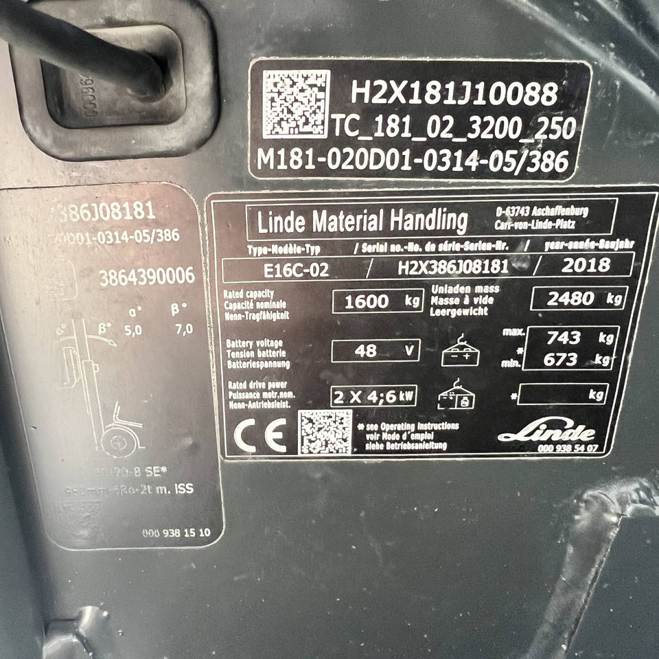 Электропогрузчик Linde E16C (386-02) EVO: фото 18