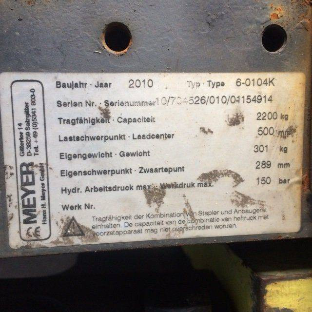 Meyer Fork positioner with side shift - Навесное оборудование: фото 4 Meyer Fork positioner with side shift - Навесное оборудование: фото 4