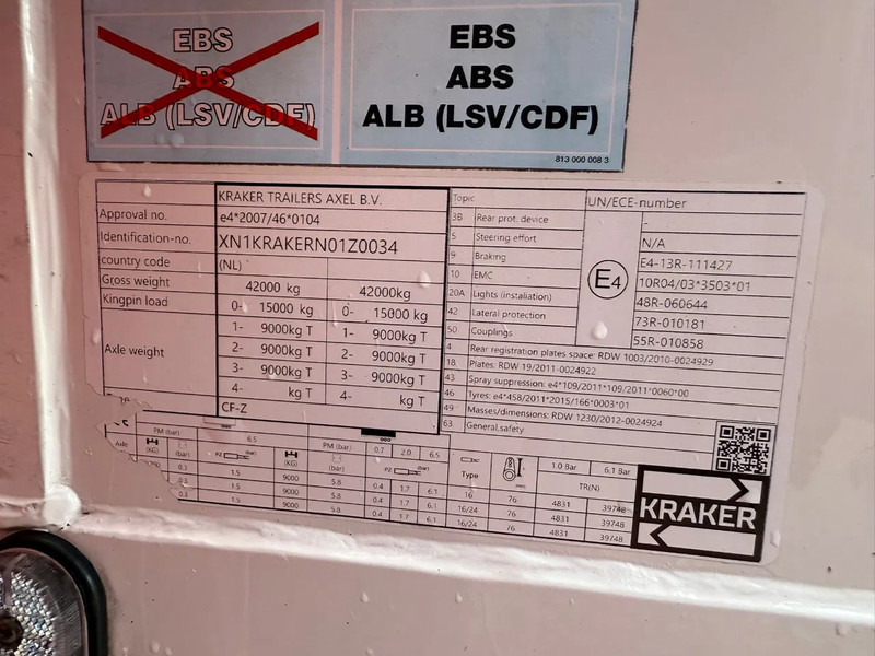 Полуприцеп с подвижным полом kraker 2X K-Force 92m3 Alcoa SAF Tyrepilot Liftas 8MM Cargo Floor: фото 8