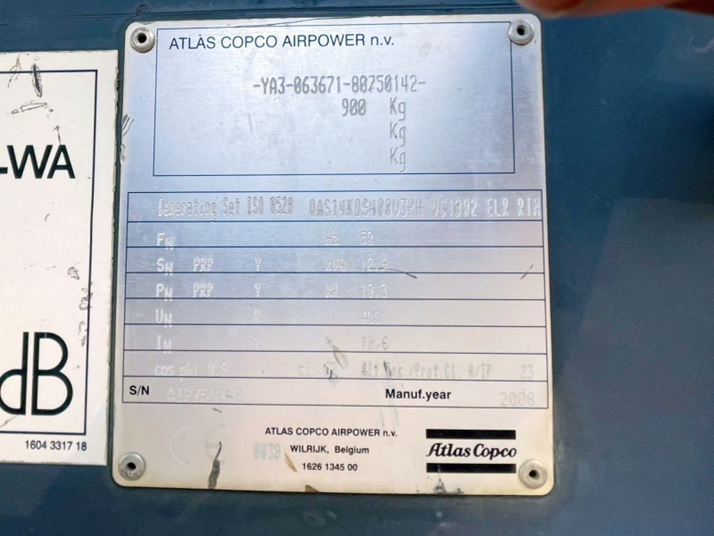Atlas Copco QAS14 KDS (4064) - Электрогенератор: фото 3 Atlas Copco QAS14 KDS (4064) - Электрогенератор: фото 3