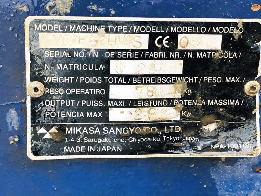 Diverses MIKASA MVCF60HVAS (3931) - Виброплита: фото 3 Diverses MIKASA MVCF60HVAS (3931) - Виброплита: фото 3