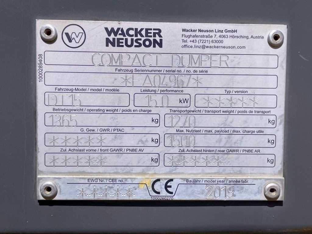 Neuson DT15 (4076) - Мини-самосвал: фото 3 Neuson DT15 (4076) - Мини-самосвал: фото 3