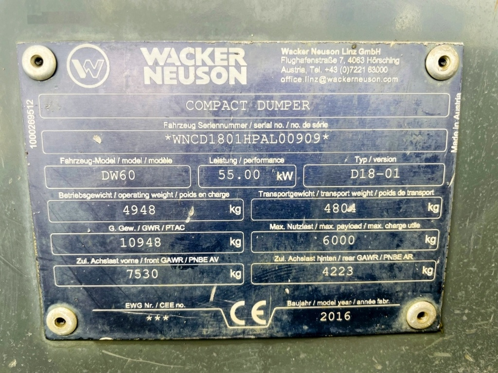 Neuson DW60 (3912) - Мини-самосвал: фото 3 Neuson DW60 (3912) - Мини-самосвал: фото 3