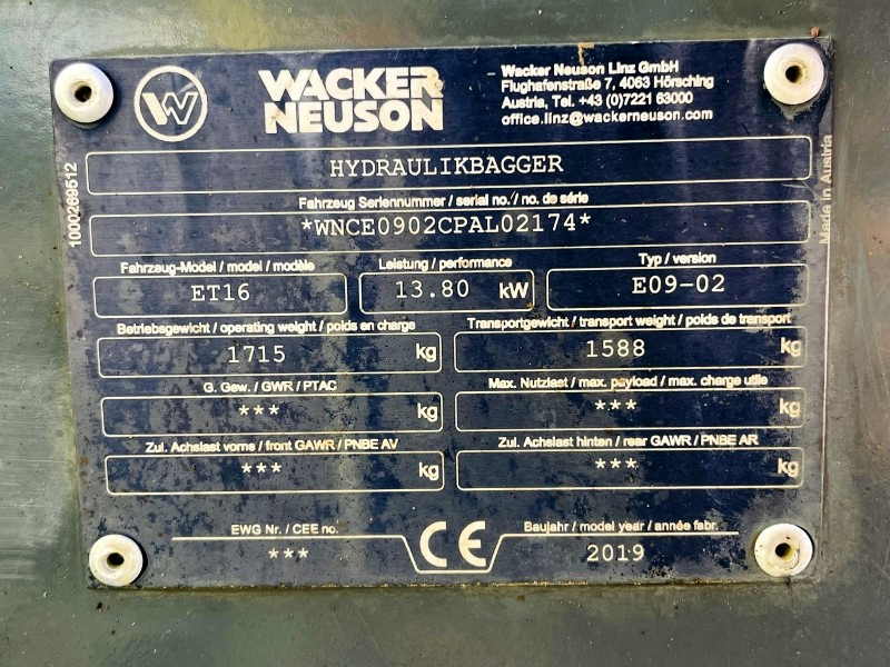 Neuson ET16 (3865) - Мини-экскаватор: фото 3 Neuson ET16 (3865) - Мини-экскаватор: фото 3