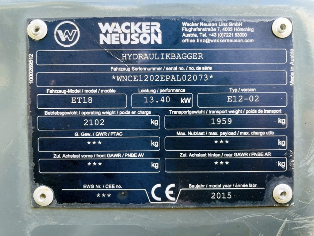 Neuson ET18 VDS (3950) - Мини-экскаватор: фото 3 Neuson ET18 VDS (3950) - Мини-экскаватор: фото 3