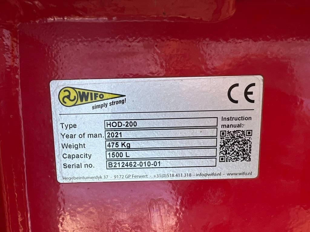 Wifo HOD-200 Schepbak  - Ковш для погрузчика для Сельскохозяйственной техники: фото 5 Wifo HOD-200 Schepbak  - Ковш для погрузчика для Сельскохозяйственной техники: фото 5