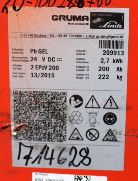 GRUMA 24 Volt 2 PzV 200 Ah - Аккумулятор: фото 5 GRUMA 24 Volt 2 PzV 200 Ah - Аккумулятор: фото 5