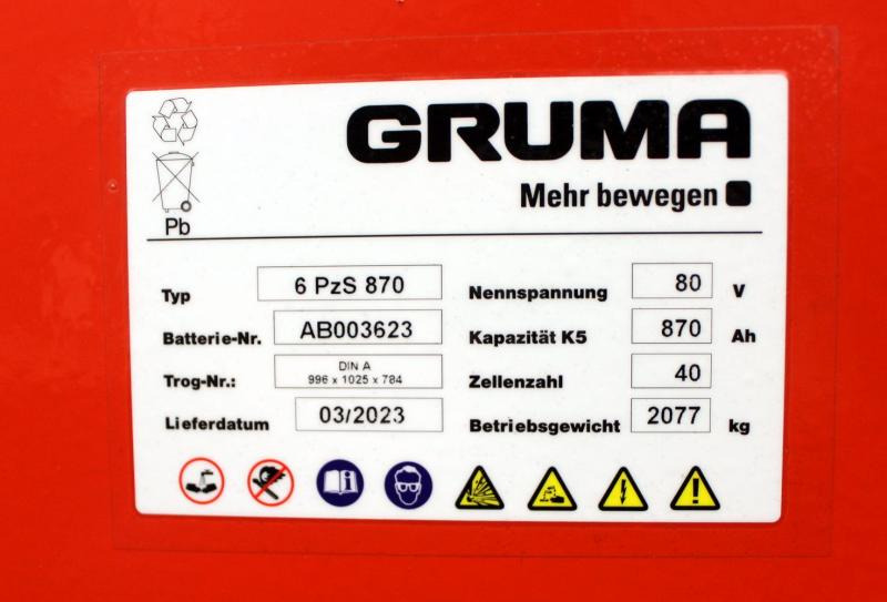 GRUMA 80 Volt 6 PzS 870 Ah - Аккумулятор: фото 5 GRUMA 80 Volt 6 PzS 870 Ah - Аккумулятор: фото 5