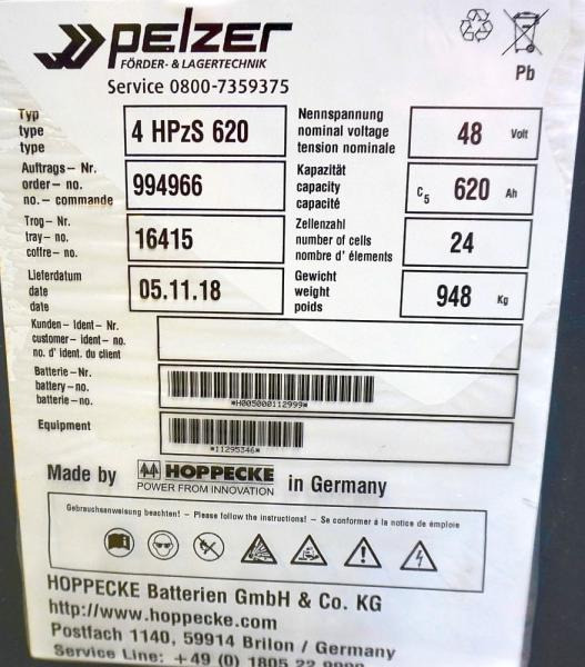 HOPPECKE 48 Volt 4 PzS 620 Ah - Аккумулятор для Погрузочно-разгрузочной техники: фото 5 HOPPECKE 48 Volt 4 PzS 620 Ah - Аккумулятор для Погрузочно-разгрузочной техники: фото 5
