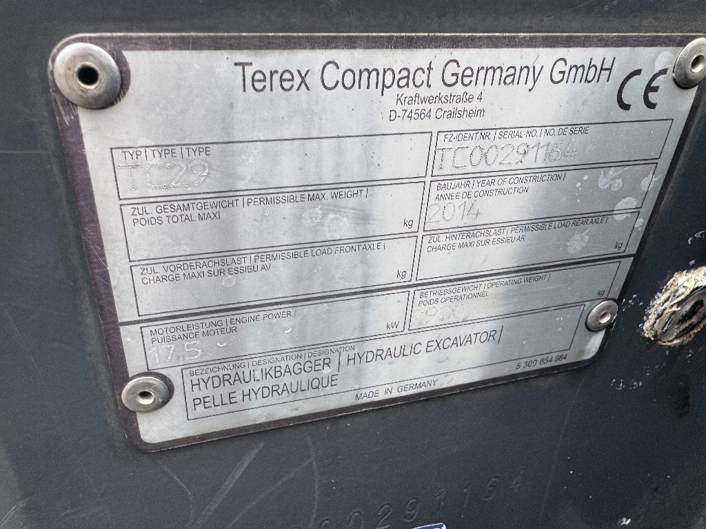 Terex TC 29 - Мини-экскаватор: фото 5 Terex TC 29 - Мини-экскаватор: фото 5