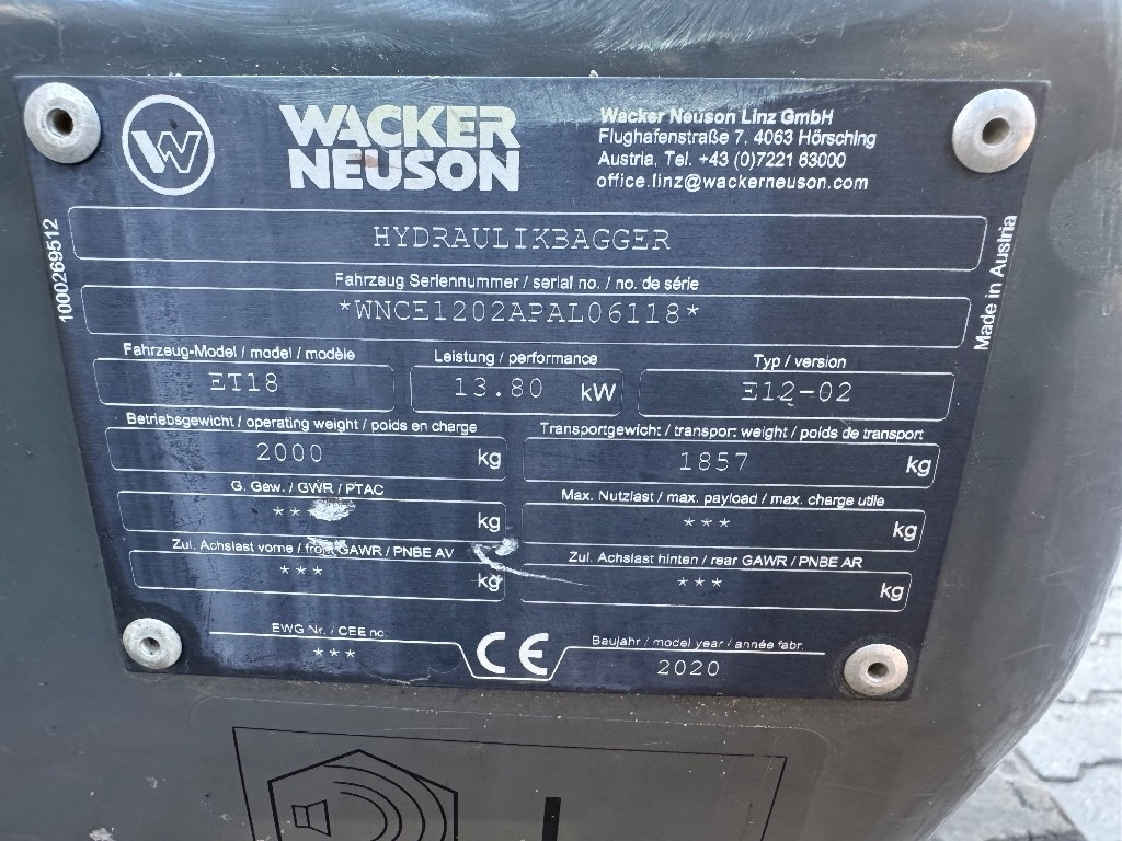 Wacker Neuson ET 18 - Мини-экскаватор: фото 5 Wacker Neuson ET 18 - Мини-экскаватор: фото 5