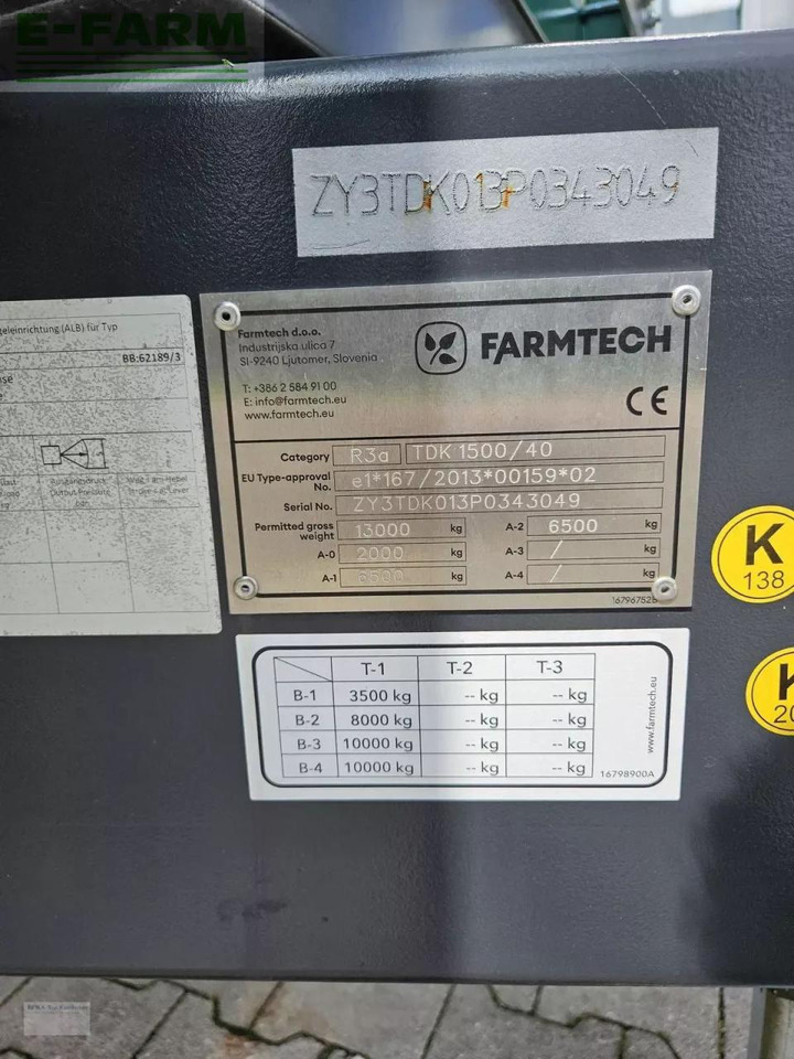 Farmtech tdk 1500 s - Сельскохозяйственный прицеп-самосвал: фото 5 Farmtech tdk 1500 s - Сельскохозяйственный прицеп-самосвал: фото 5
