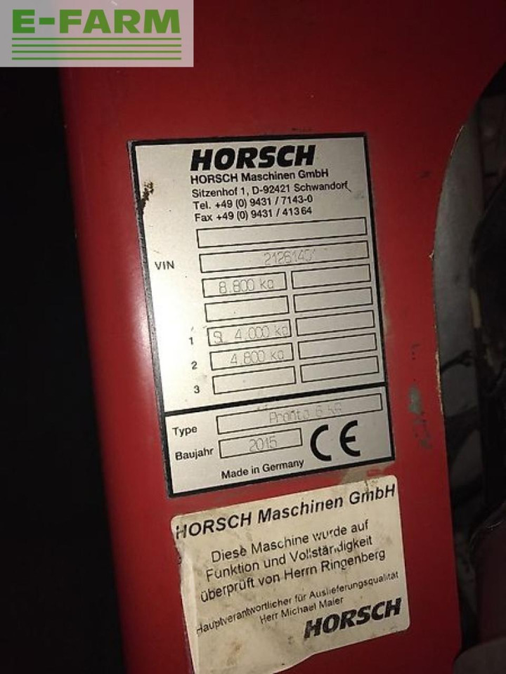 Horsch pronto 6 kr - Сеялка: фото 2 Horsch pronto 6 kr - Сеялка: фото 2