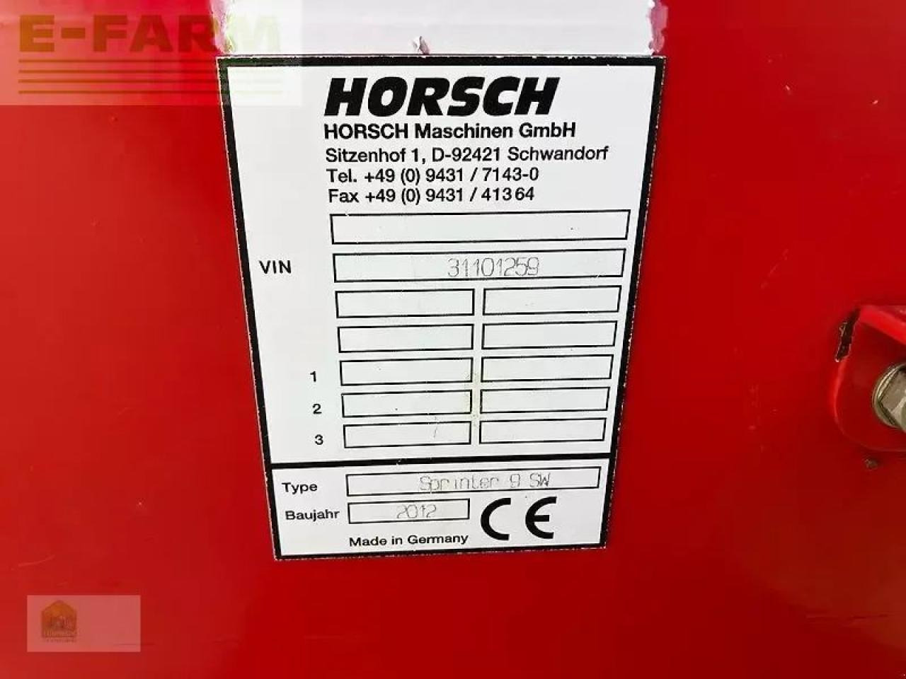 Horsch sprinter 9 sw - Посевной комплекс: фото 2 Horsch sprinter 9 sw - Посевной комплекс: фото 2