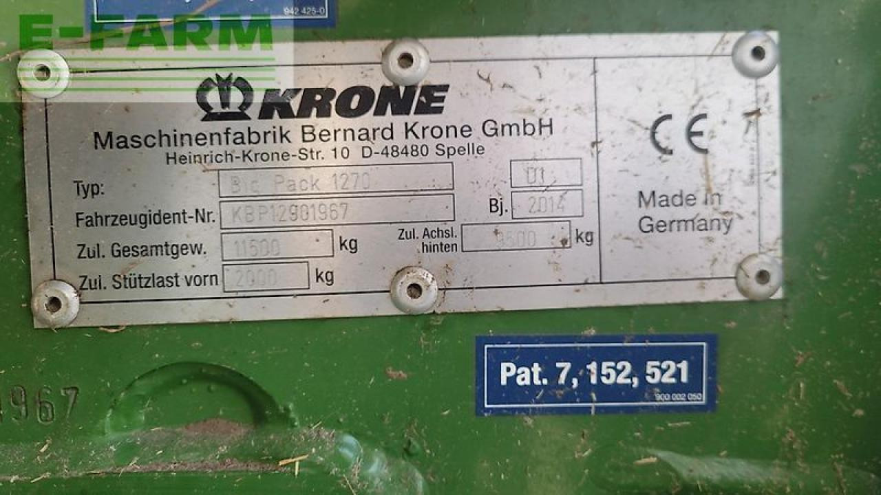Пресс-подборщик тюковый Krone big pack 1270 xc multi-bale: фото 13 Пресс-подборщик тюковый Krone big pack 1270 xc multi-bale: фото 13