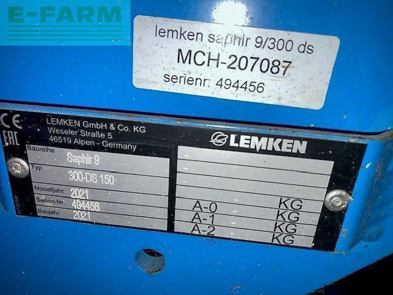 Lemken saphir 9/300 ds als nieuw - Сеялка: фото 3 Lemken saphir 9/300 ds als nieuw - Сеялка: фото 3