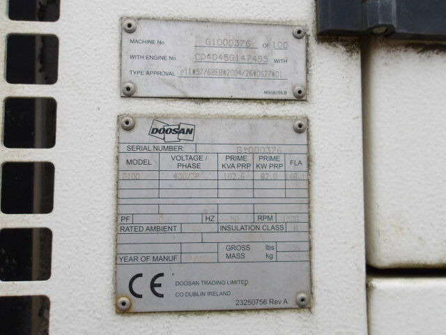 Электрогенератор Doosan G100: фото 27