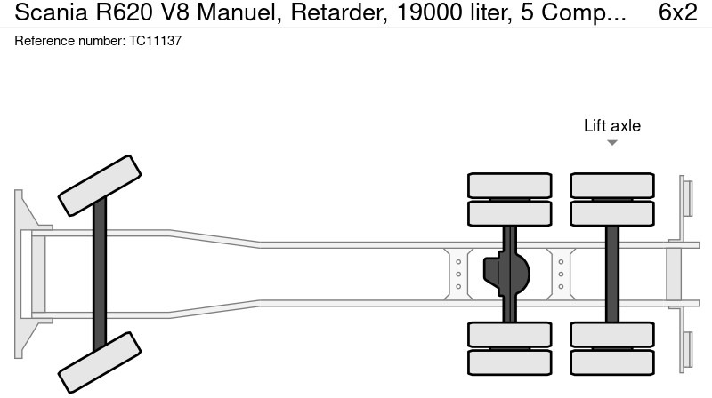 Грузовик-цистерна Scania R620 V8 Manuel, Retarder, 19000 liter, 5 Compartments, Pump & Hoses: фото 10