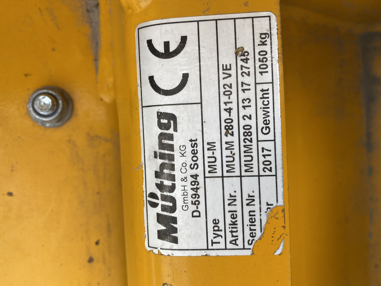 Müthing MU-M 280-41-02VE Vario - Косилка-измельчитель: фото 4 Müthing MU-M 280-41-02VE Vario - Косилка-измельчитель: фото 4
